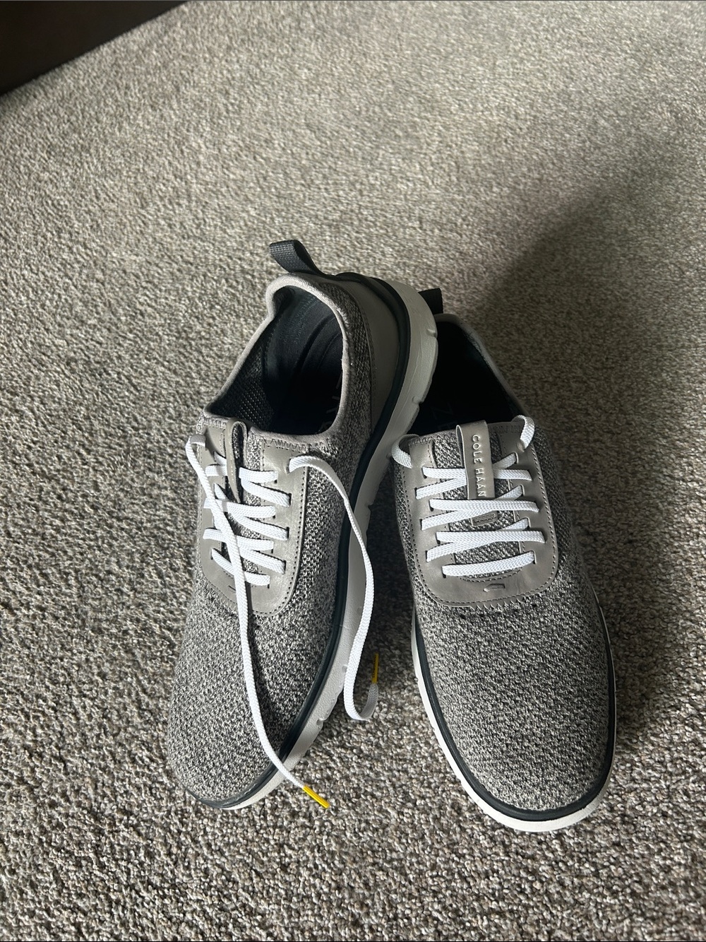 Cole Haan Gray Knit Lace-Up Casual Sneakers